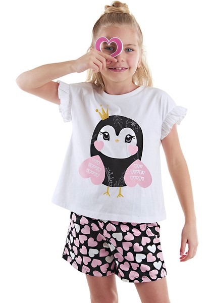 Tatlı Baykuş Kız Çocuk T-Shirt Şort Takım