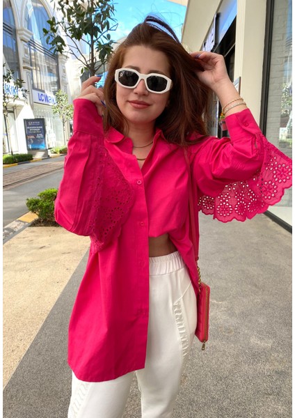 Fisto Detaylı Oversize Gömlek