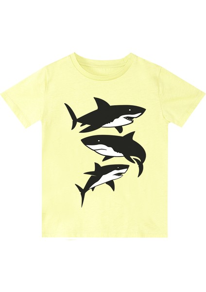 Sharks Erkek Çocuk T-Shirt Kapri Şort Takım