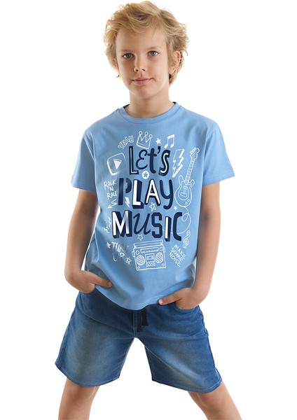 Let's Play Erkek Çocuk T-Shirt Denim Şort Takım
