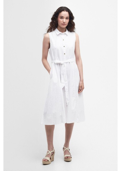 Reil Midi Gömlek Elbise WH11 White
