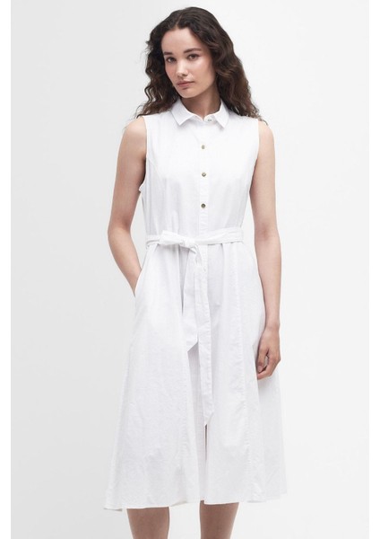 Reil Midi Gömlek Elbise WH11 White