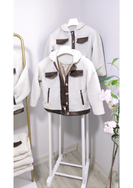 *aşkabak* Unisex Deri Detaylı Peluş Çocuk Ceket fiyatları