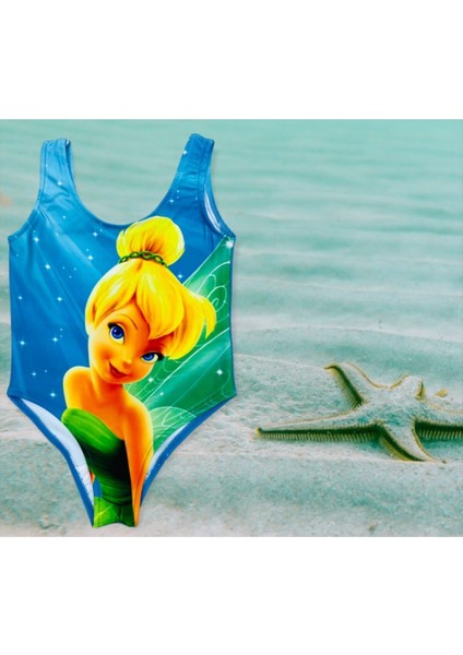 Kız Çocuk Kanatlı Kahraman Peri Thinkerbell Baskılı Mayo Yeni Sezon