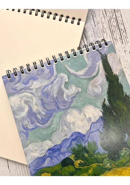 Van Gogh Selvi Ağaçlı Buğday Tarlası Desenli Çizim Defteri 50 Yaprak indirimleri