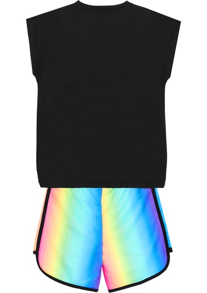 Unicorn Paten Kız Çocuk T-Shirt Şort Takım