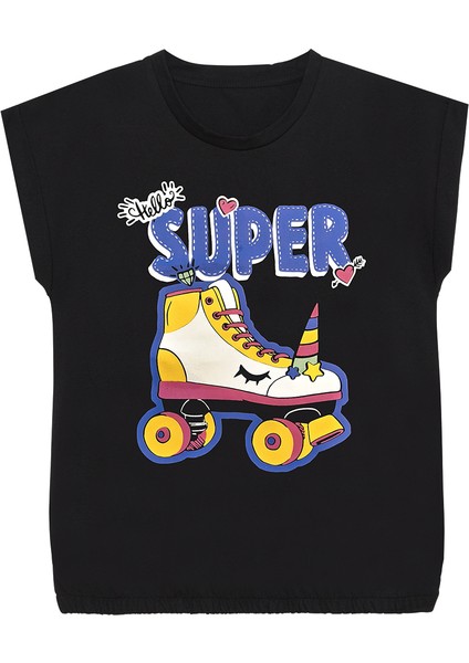 Unicorn Paten Kız Çocuk T-Shirt Şort Takım