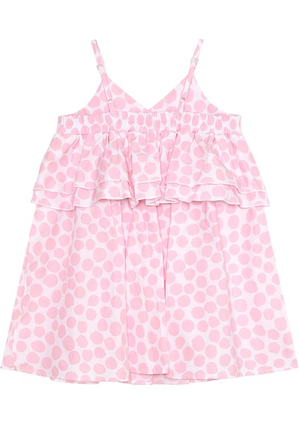 Pembe Puantiye Kız Çocuk Poplin Elbise fırsatları