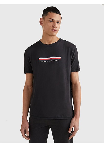 Tommy Hilfiger Erkek Dokuma Kumaş Kısa Kol Düz Model Bds T-Shirt UM0UM02348-BDS