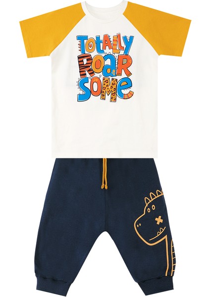 Roarsome Erkek Çocuk T-Shirt Kapri Şort Takım modelleri