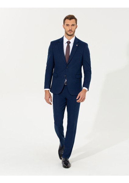 Erkek Açık Lacivert Slim Fit Takım Elbise 50260093-VR059 fırsatları