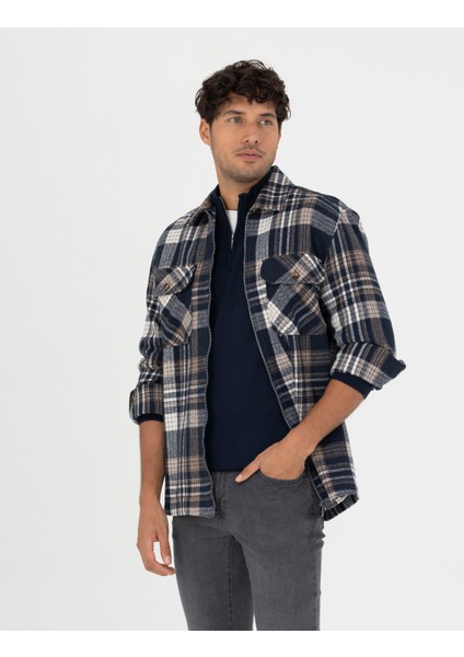 Erkek Lacivert Comfort Fit Gömlek Ceket 50278867-VR033 modelleri
