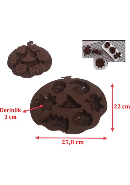 7 Göz Halloween Cadılar Bayramı Silikon Sabun Mum Çikolata Kurabiye Şeker Jöle Kek Vb. Kalıbı (1 Adet)