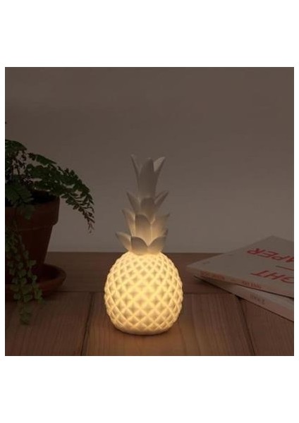 Ananas Şeklinde Desenli Büyük Boy Pilli Masa ve Gece Lambası