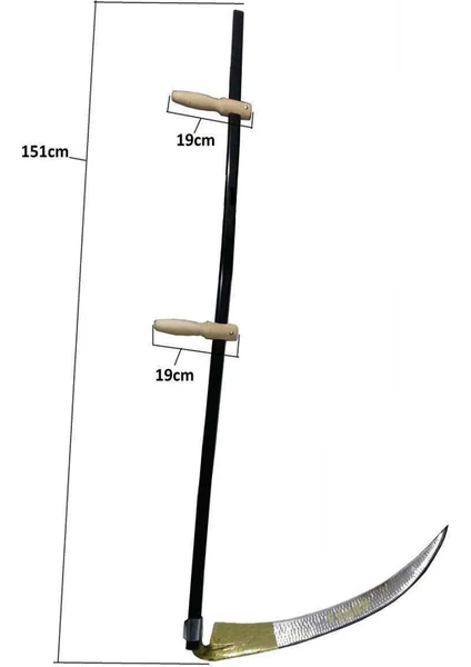 Komple Tırpan - Metal Saplı 6 Parça Set - Ahşap Elcik 65 cm