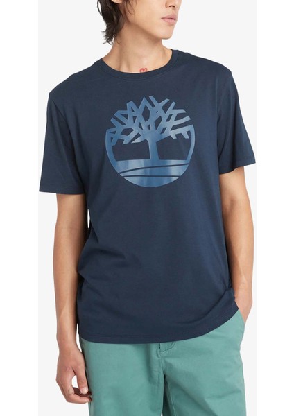 Tree Logo Short Sleeve Erkek Mavi T-Shirt TB0A2C2RZ021 fiyatları