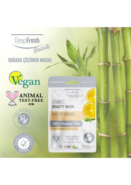 Deep Fresh Tek Kullanımlık C Vitamini Besleyici Aydınlatıcı ve Canlandırıcı Yüz Maskesi Tekli