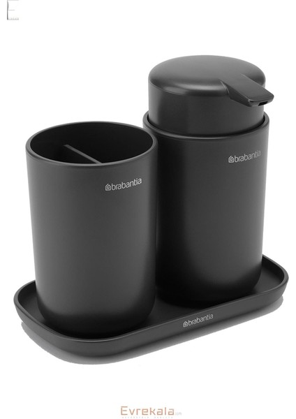 Evrekala Shop Sabunluk - Diş Fırçalık - Tepsi Banyo Seti 3 Parça New Series