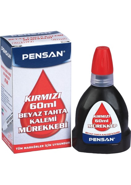 Çetiner Group Pensan 4004 Kırmızı Tahta Kalem Mürekkebi 60 ml