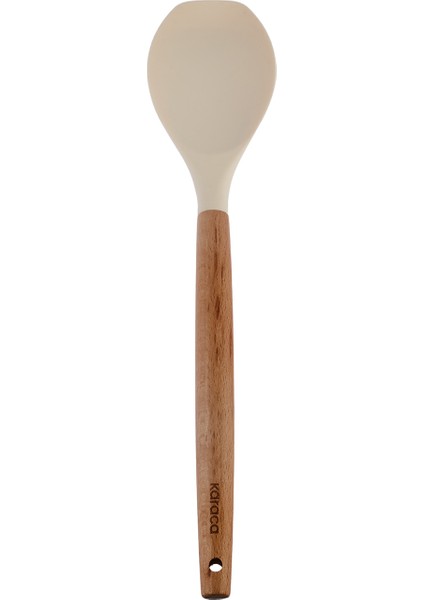 Woodline Silikon Uçlu Kayın Ağacı Saplı Kaşık Spatula Beige