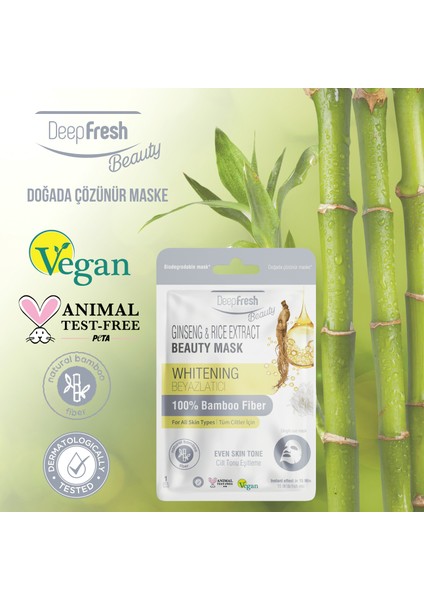 Deep Fresh Tek Kullanımlık Ginseng & Rice Beyazlatıcı Cilt Tonu Dengeleyici Yüz Maskeski Tekli