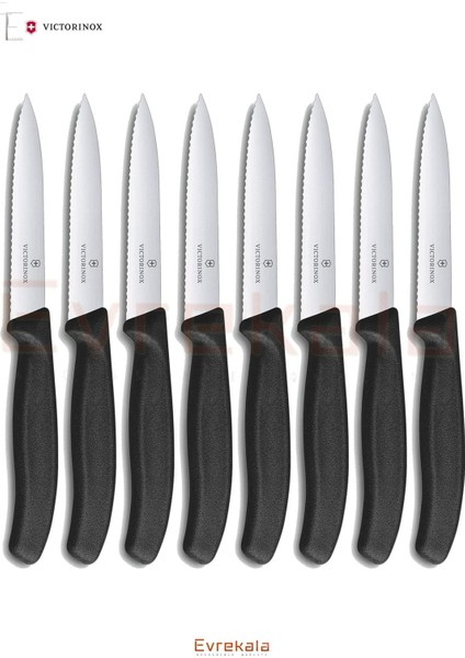 Evrekala Shop Tırtıklı Bıçak Seti Victorinox Masa Knife Set 8 Adet -Yetkili Satıcı Evrekala-