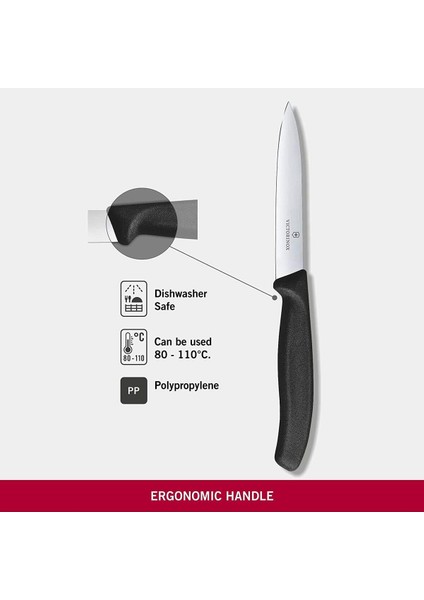 Evrekala Shop Büyük Bıçak Seti Victorinox Masa Yemek Takımı 10'lu Set -Yetkili Satıcı EVREKALA-10CM