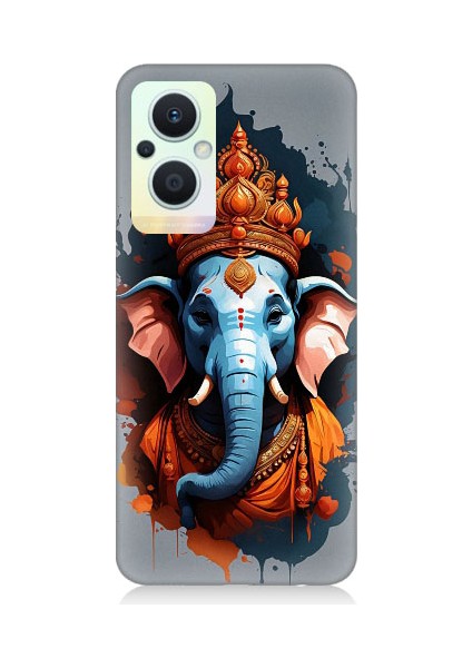 Oppo Reno 7 Lite Uyumlu Ganesha Ganeşa Desenli Silikon Kılıf