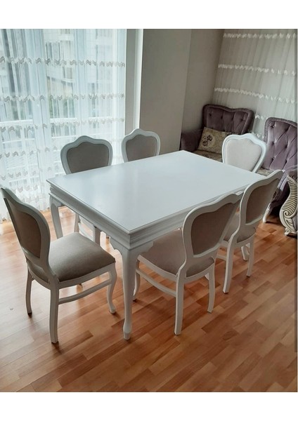 Blok Yemek Masası ve 6 Sandalye Takımı