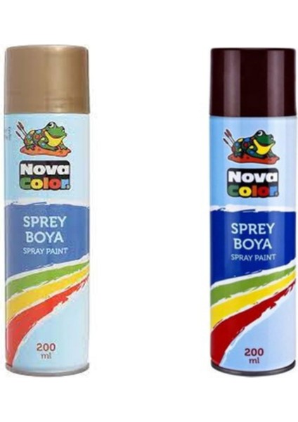 Nova Color Altın Kahve 200 ml Sprey Boya Seti