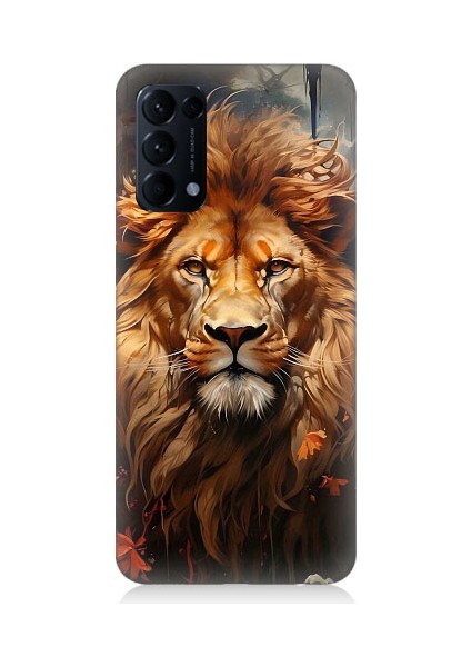 Oppo Reno 5 Pro Uyumlu Yorgun Savaşçı Aslan Desenli Silikon Kılıf