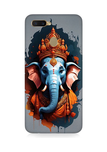 Oppo Ax7 Uyumlu Ganesha Ganeşa Desenli Silikon Kılıf