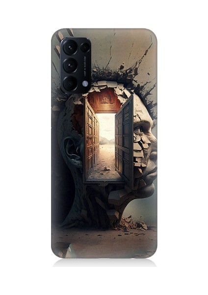 Oppo Reno 5 Uyumlu Insan Beyni ve Hayali Desenli Silikon Kılıf