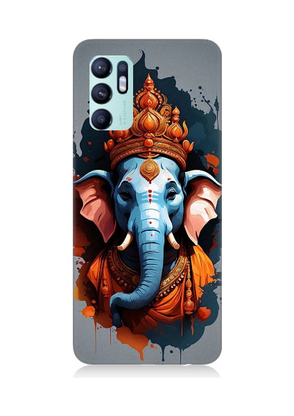 Oppo Reno 6 Uyumlu Ganesha Ganeşa Desenli Silikon Kılıf