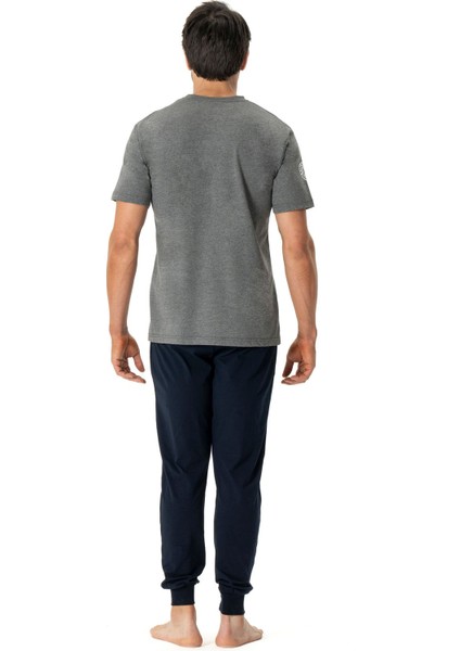 18788 Erkek Kısa Kollu Paçası Bantlı Pijama Takımı-Antrasitmelanj modelleri