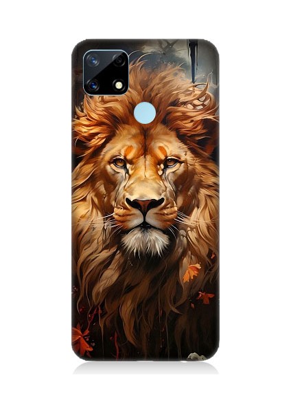 Realme 7i Uyumlu Yorgun Savaşçı Aslan Desenli Silikon Kılıf