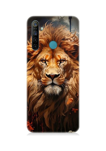 Realme 5i Uyumlu Yorgun Savaşçı Aslan Desenli Silikon Kılıf