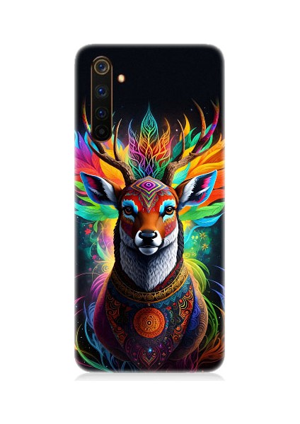 Realme 6 Pro Uyumlu Mistik Ala Geyik Desenli Silikon Kılıf