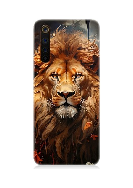 Realme 6 Pro Uyumlu Yorgun Savaşçı Aslan Desenli Silikon Kılıf