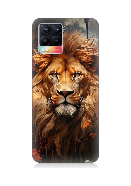 Realme 8 Uyumlu Yorgun Savaşçı Aslan Desenli Silikon Kılıf