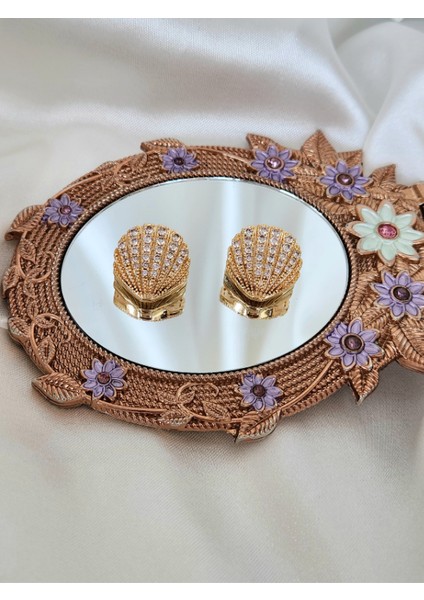 Midye Istiridye Figürlü Altın Kaplama Gold Renk Çelik Küpe fiyatları