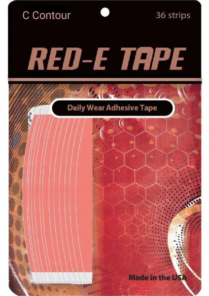 True Tape Red-E Tape Protez Saç Bandı Oval " C Contour" (1,90 cm x 7,5 cm) 36 Adet