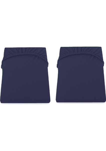 2 Li Paket Organik Pamuklu Bebek Çarşafı (Lacivert )