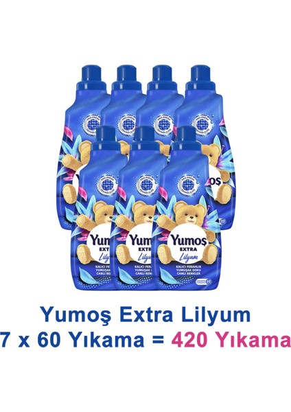 Extra Konsantre Çamaşır Yumuşatıcısı Lilyum 1440 ml 60 Yıkama x 7 Adet