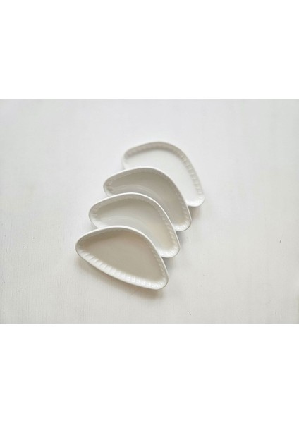 Gordion Kırık Bej Kayık Tabak 4 Parça 12 cm