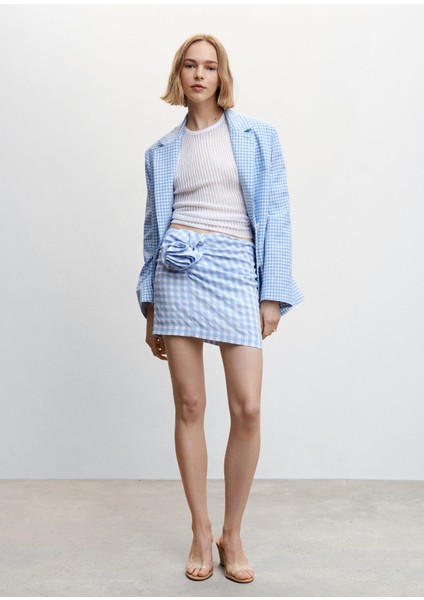 Gingham Kareli Çiçekli Etek modelleri