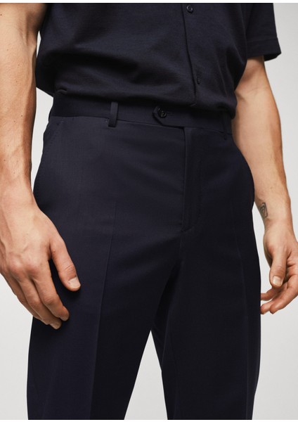 Slim Fit Bakir Yün Takım Elbise Pantolonu