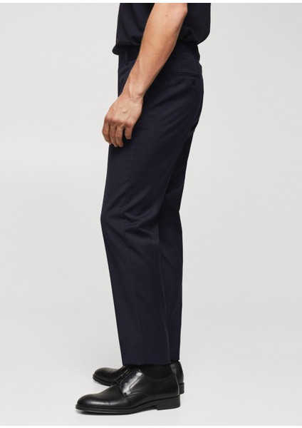 Slim Fit Bakir Yün Takım Elbise Pantolonu