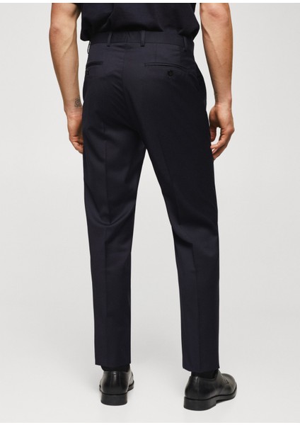 Slim Fit Bakir Yün Takım Elbise Pantolonu