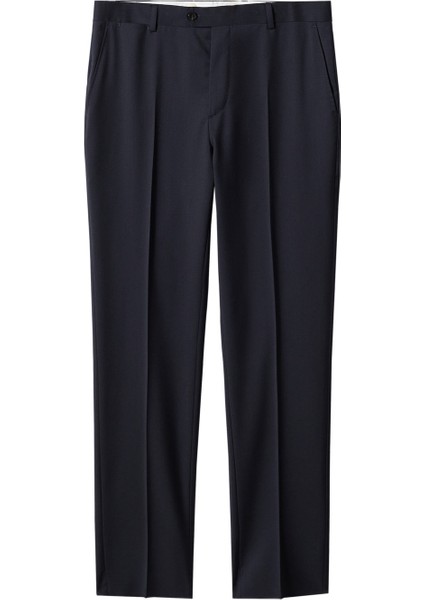Slim Fit Bakir Yün Takım Elbise Pantolonu